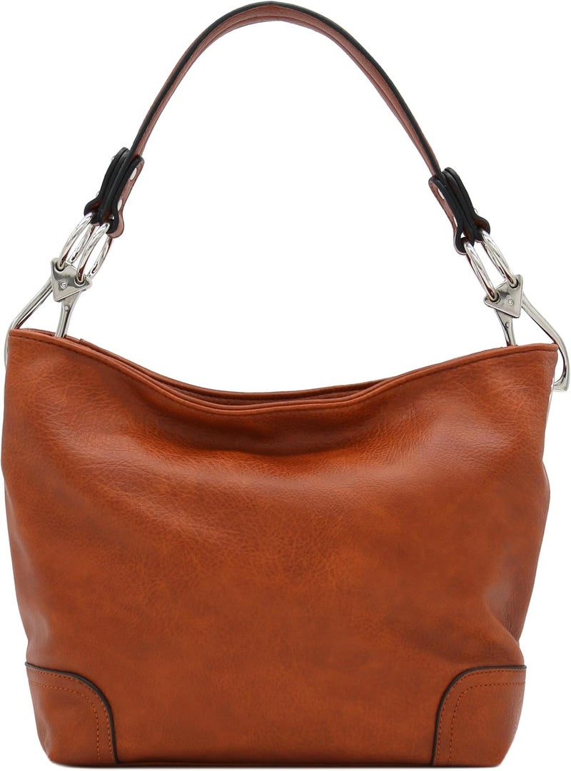 Alyssa Hobo Shoulder Bag with Big Snap Hook Hardware - Image 2